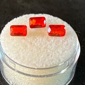 3 Beautiful 1.3 TCW Mexican Fire Opals Loose Gemstones for Jewelry Making